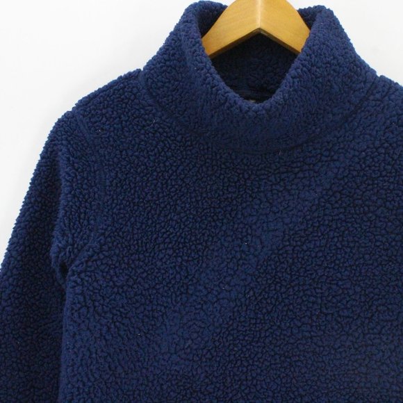 St. John Bay Sherpa Sweater Women's Petite Navy Blue Pullover Mock Neck Sz PS - Picture 4 of 8